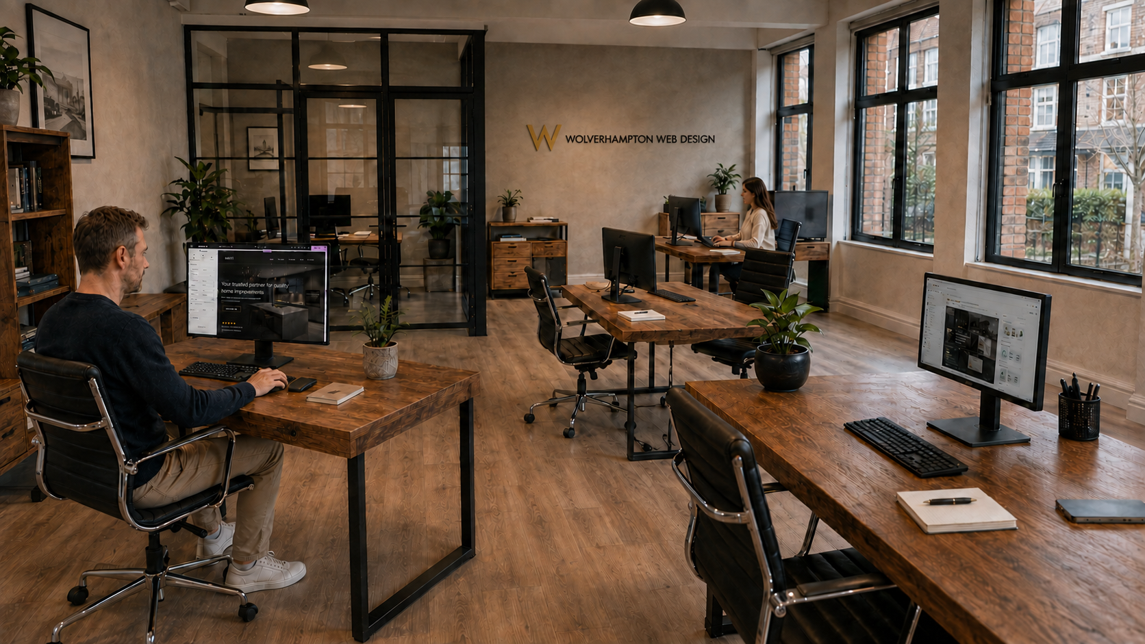 Wolverhampton Web Design office studio space with team working at desks